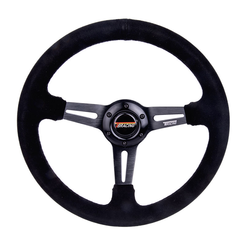 Universal Racing Steering Wheel, Gaming Steering Wheel Leather Deep Dish with Horn Button for Race/R