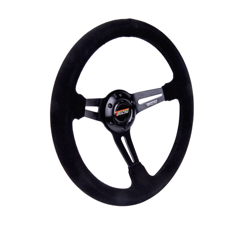 Universal Racing Steering Wheel, Gaming Steering Wheel Leather Deep Dish with Horn Button for Race/R