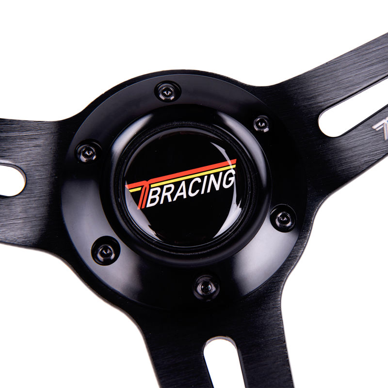 Universal Racing Steering Wheel, Gaming Steering Wheel Leather Deep Dish with Horn Button for Race/R