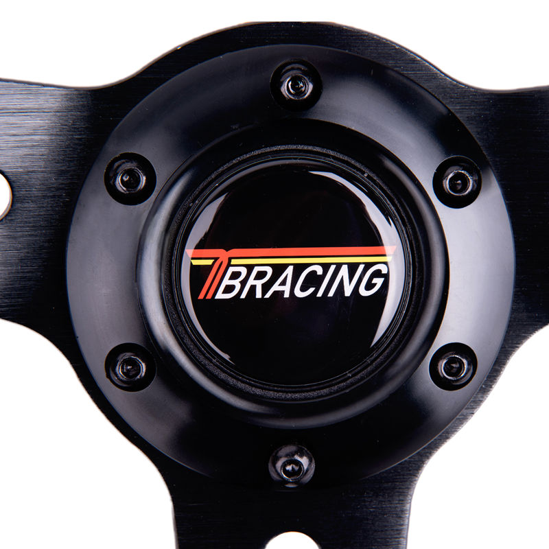 Universal Racing Steering Wheel, Gaming Steering Wheel Leather Deep Dish with Horn Button for Race/R