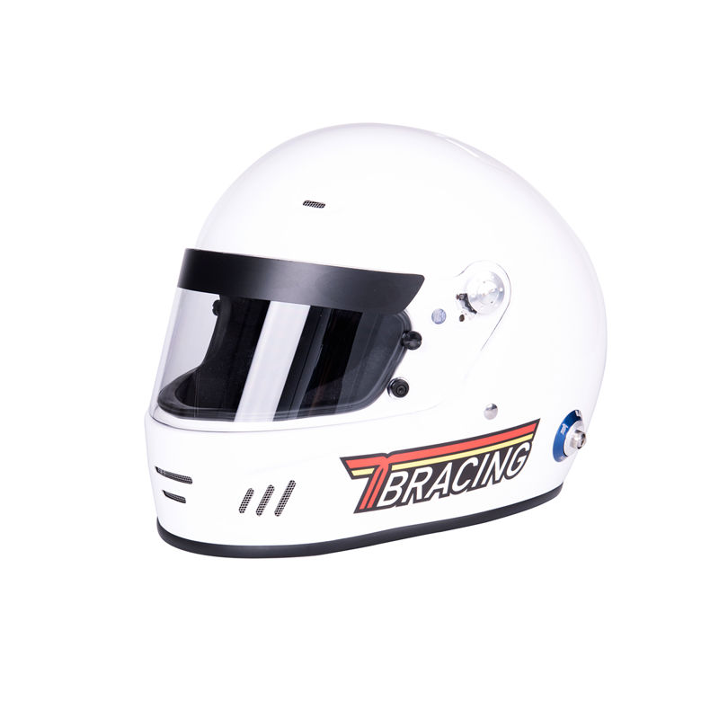 HE-02 white & black Fiberglass and Kevlar fibers Full Helmet