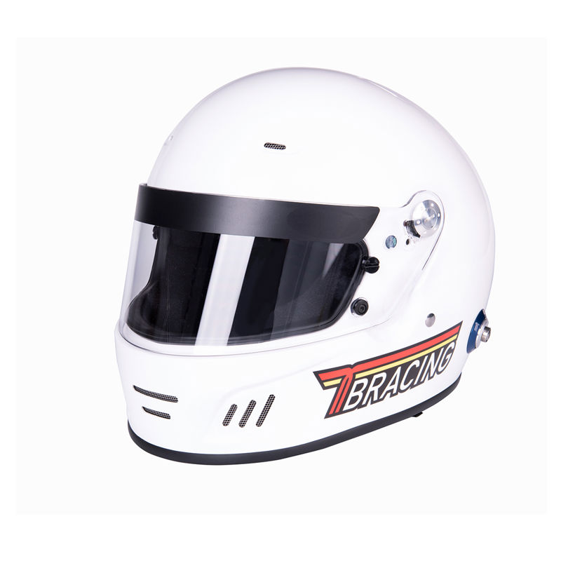 HE-02 white & black Fiberglass and Kevlar fibers Full Helmet