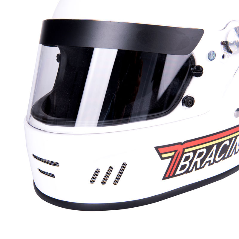 HE-02 white & black Fiberglass and Kevlar fibers Full Helmet