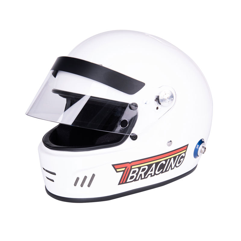 HE-02 white & black Fiberglass and Kevlar fibers Full Helmet