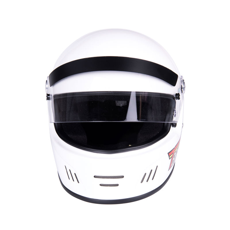 HE-02 white & black Fiberglass and Kevlar fibers Full Helmet