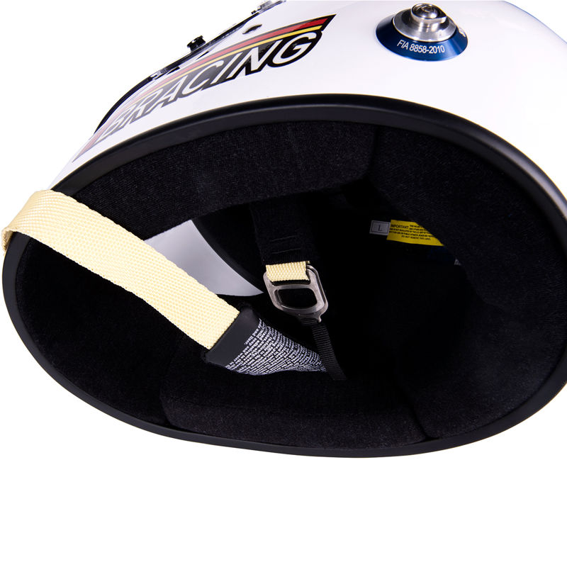 HE-02 white & black Fiberglass and Kevlar fibers Full Helmet