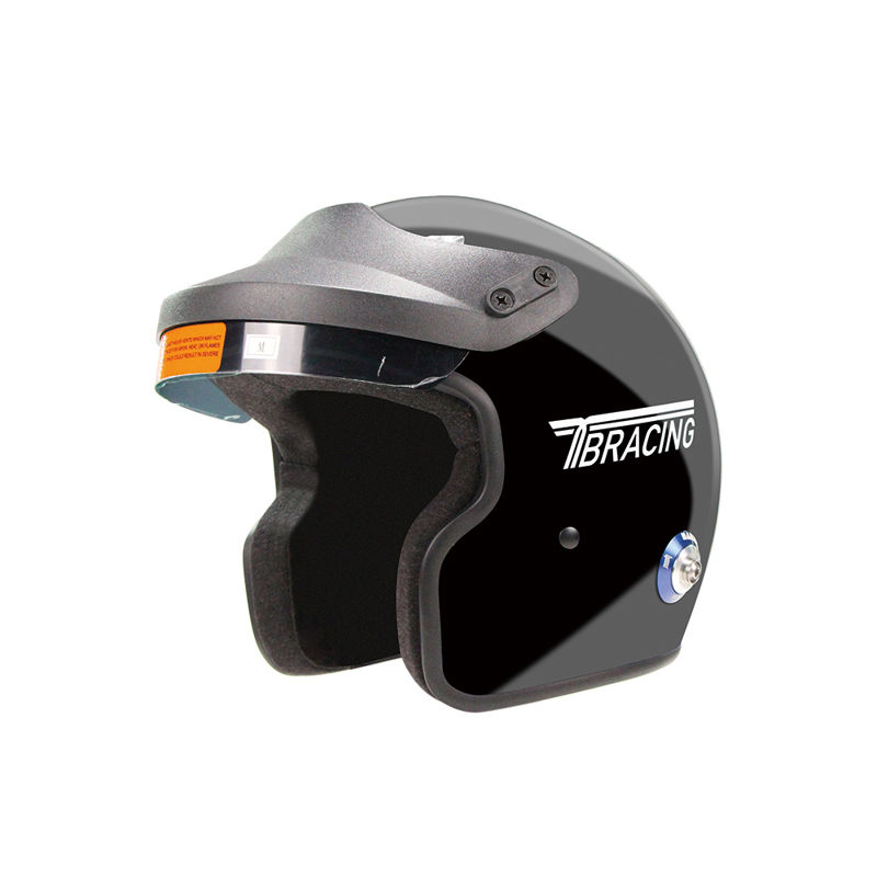 HE-01 3/4 white & black Fiberglass and Kevlar fibers Helmets