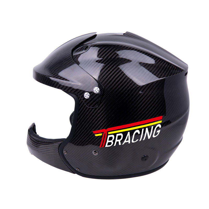 HE-04  3/4 Carbon Helmet with chin boom wrc racing