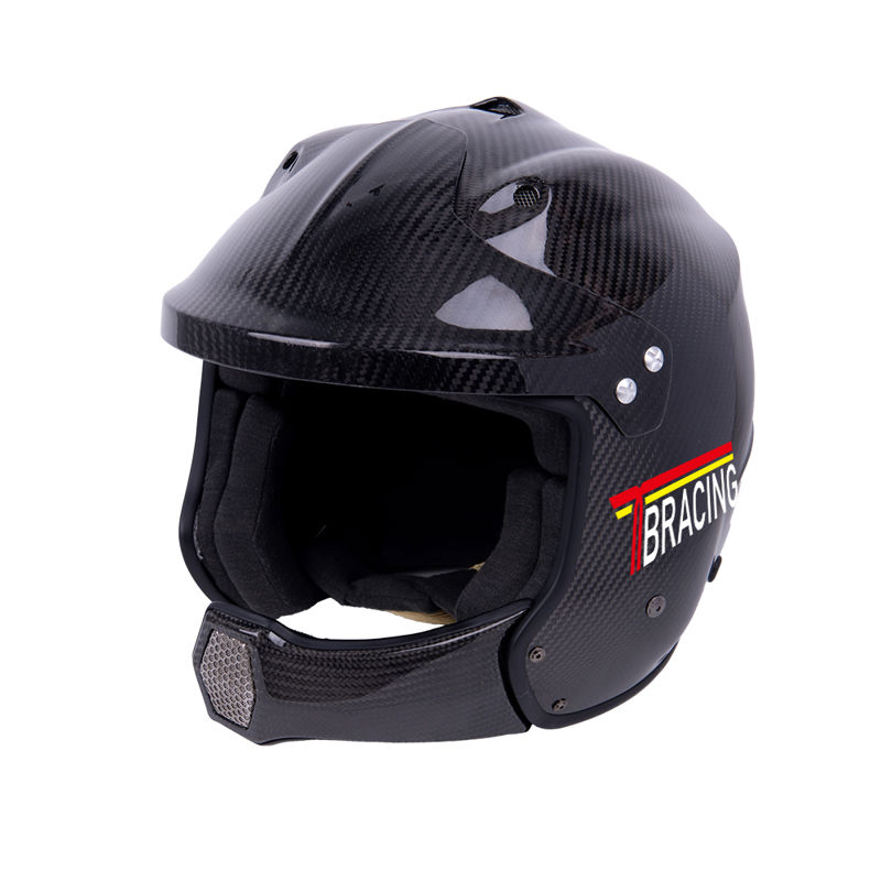 HE-04  3/4 Carbon Helmet with chin boom wrc racing